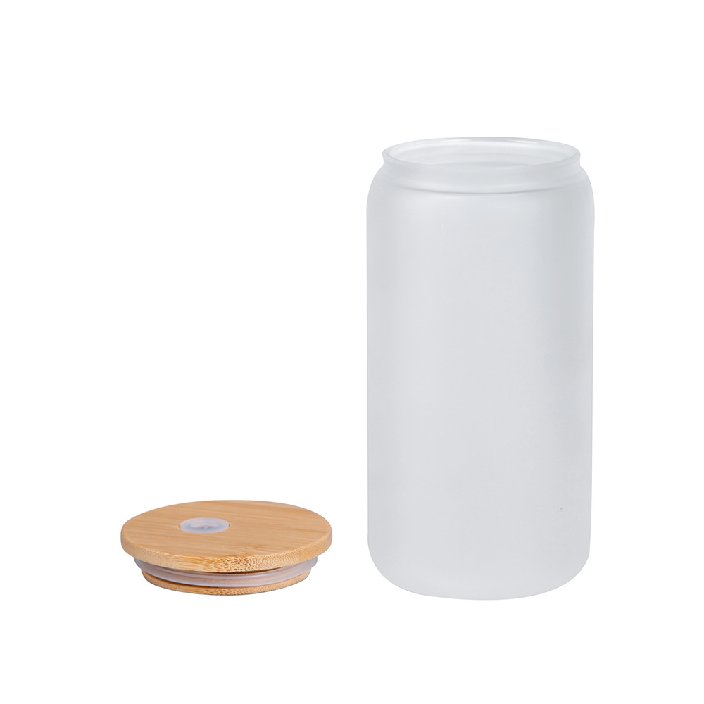 16-20 oz Sublimation Glass Cans| Beer Cans with Bamboo Lid Glass Straw