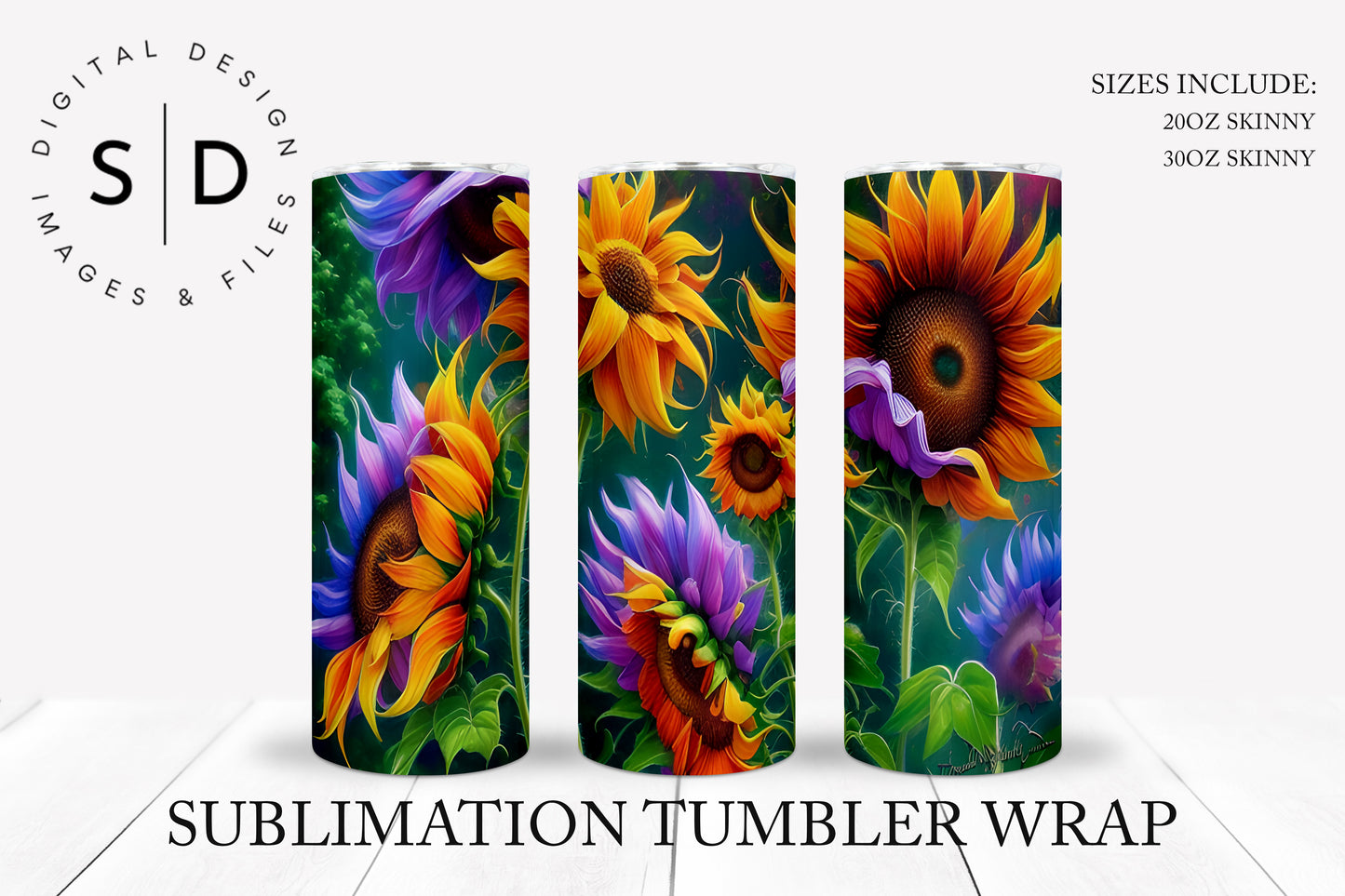 Sunflower 20oz 30oz Sublimation Tumbler Designs