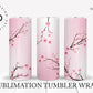Cherry Blossom Pink Ombre Seamless 20oz 30oz Sublimation Tumbler Designs