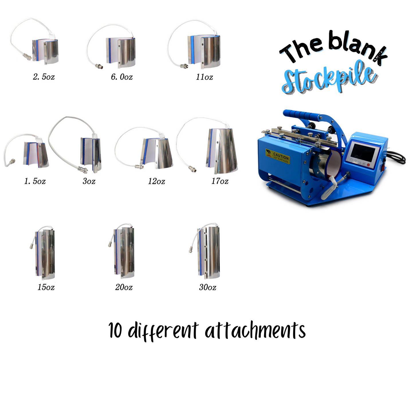 Additional ATTACHMENTS for Stockpile Elite Tumbler Heat Press, tumbler press accessories