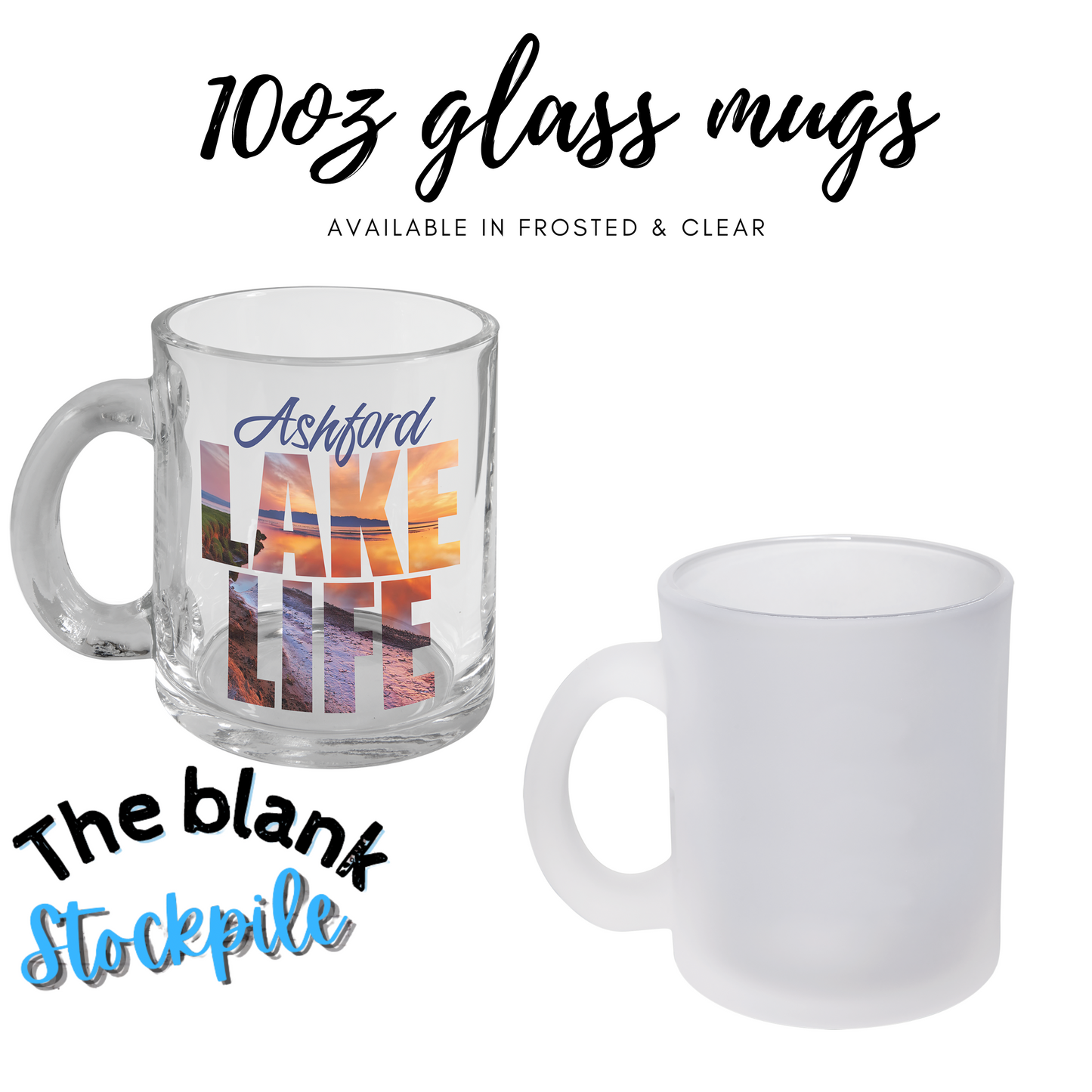 10 oz Glass Mug - Frost Out/Clear In – Blank Sublimation Mugs