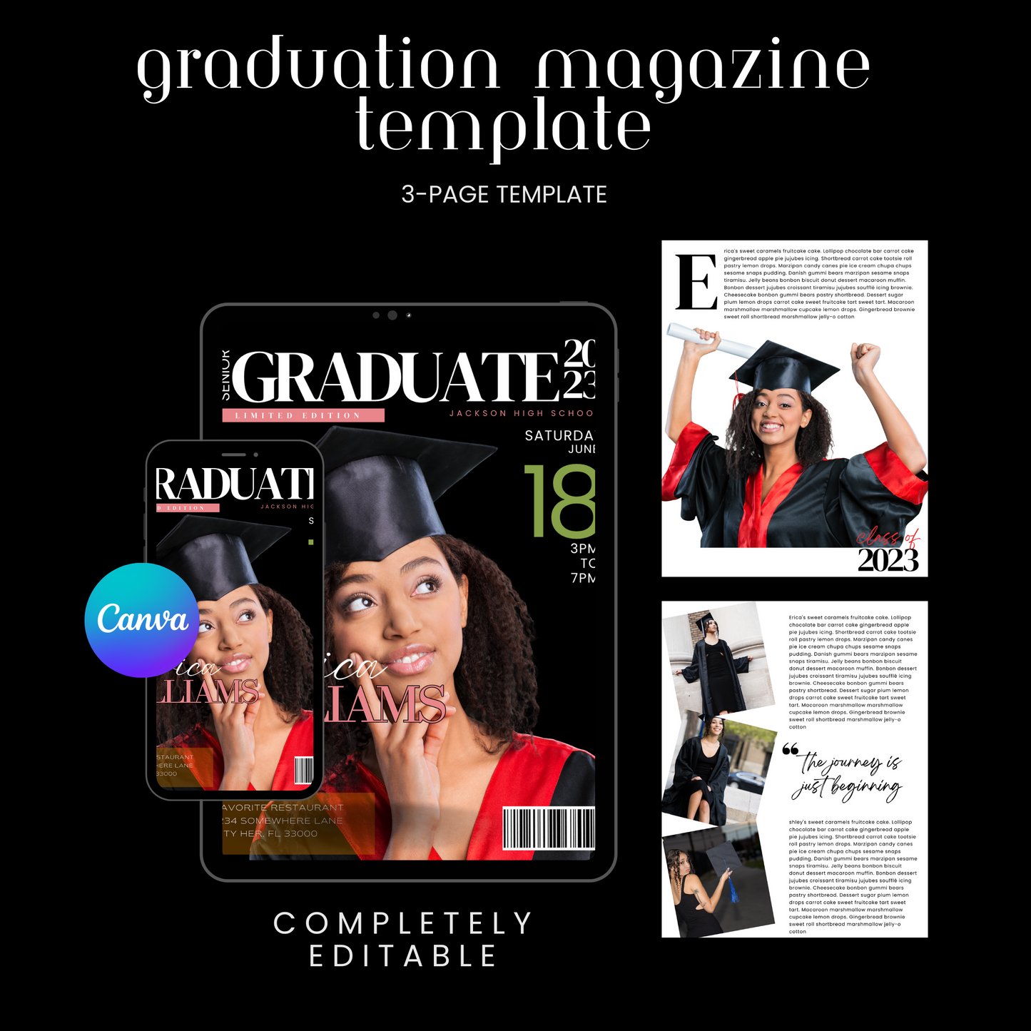 Classic Graduation Magazine Layout Template