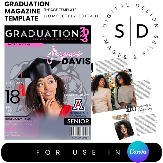 Modern Graduation Magazine Layout Template