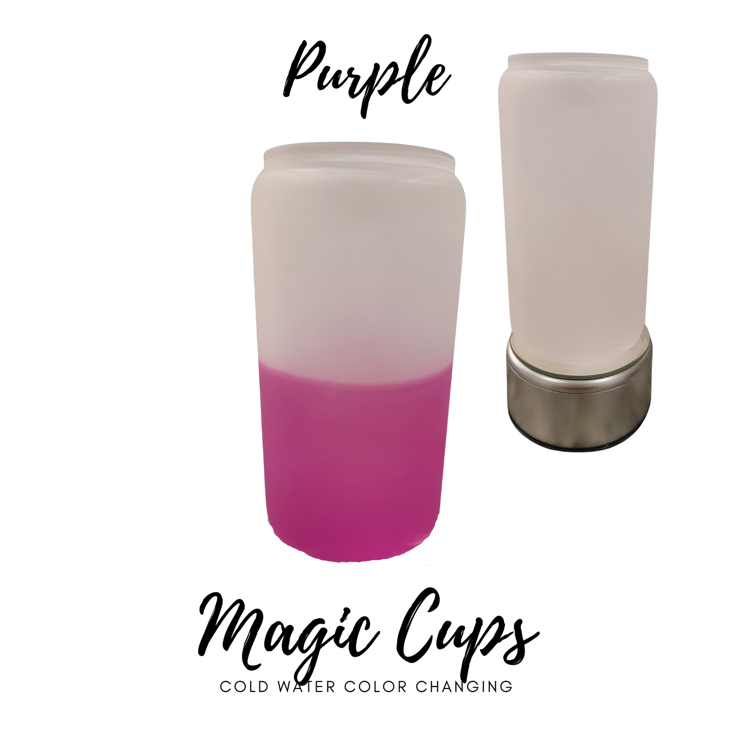 Magic Color Changing 16 Oz Sublimation Soda Can Glass with Bamboo lid