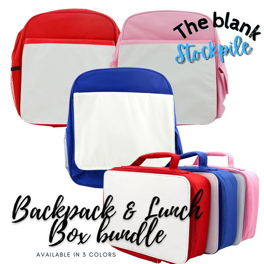Backpack & Kids Sublimation Lunch Box Bundle
