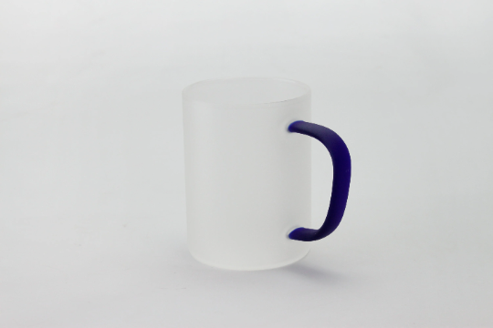 12 oz. Sublimatable Frosted Glass Mug with Colorful Handle