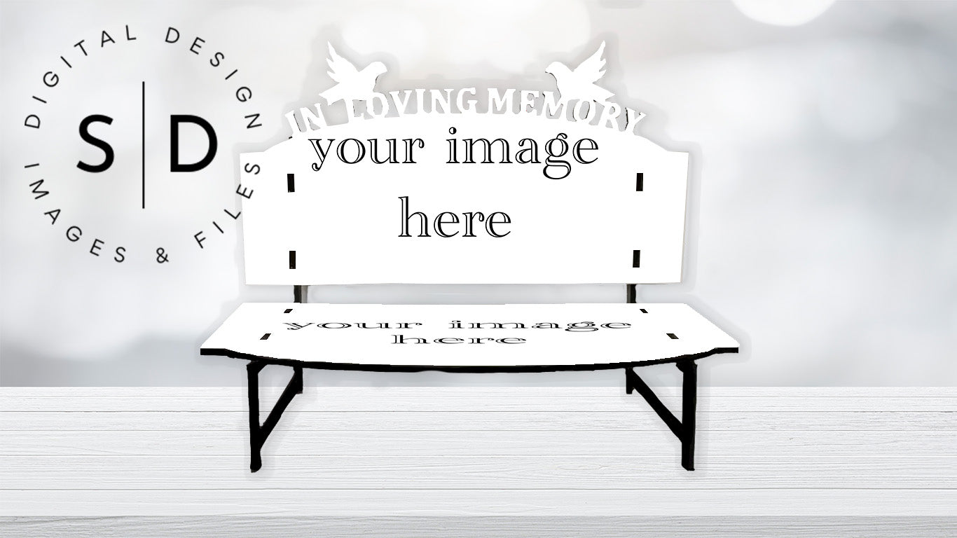 In Loving Memorial Doves Bench Digital Mockup