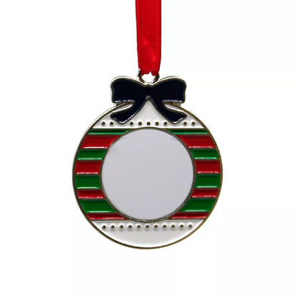 Blank Christmas Zinc Alloy Ornaments with Red & Green accents