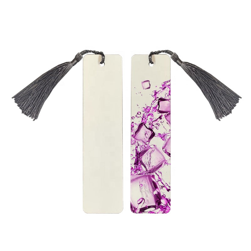 100pcs Sublimation Blank Bookmarks for books Metal Blank Bookmarks with  Hole and Tassels heat transfer diy