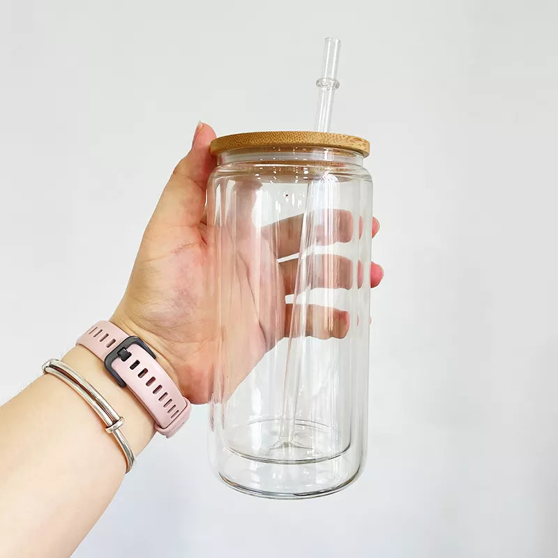 Clear Glass Tumbler Sublimation :: 16oz Beer Can