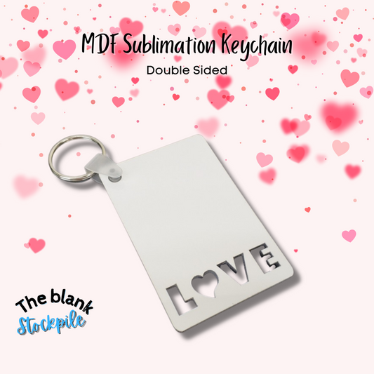 LOVE MDF Photo Sublimation Keychains