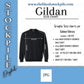 GILDAN Black size chart (sweatshirt, hoodie, long sleeve & short sleeve tee)