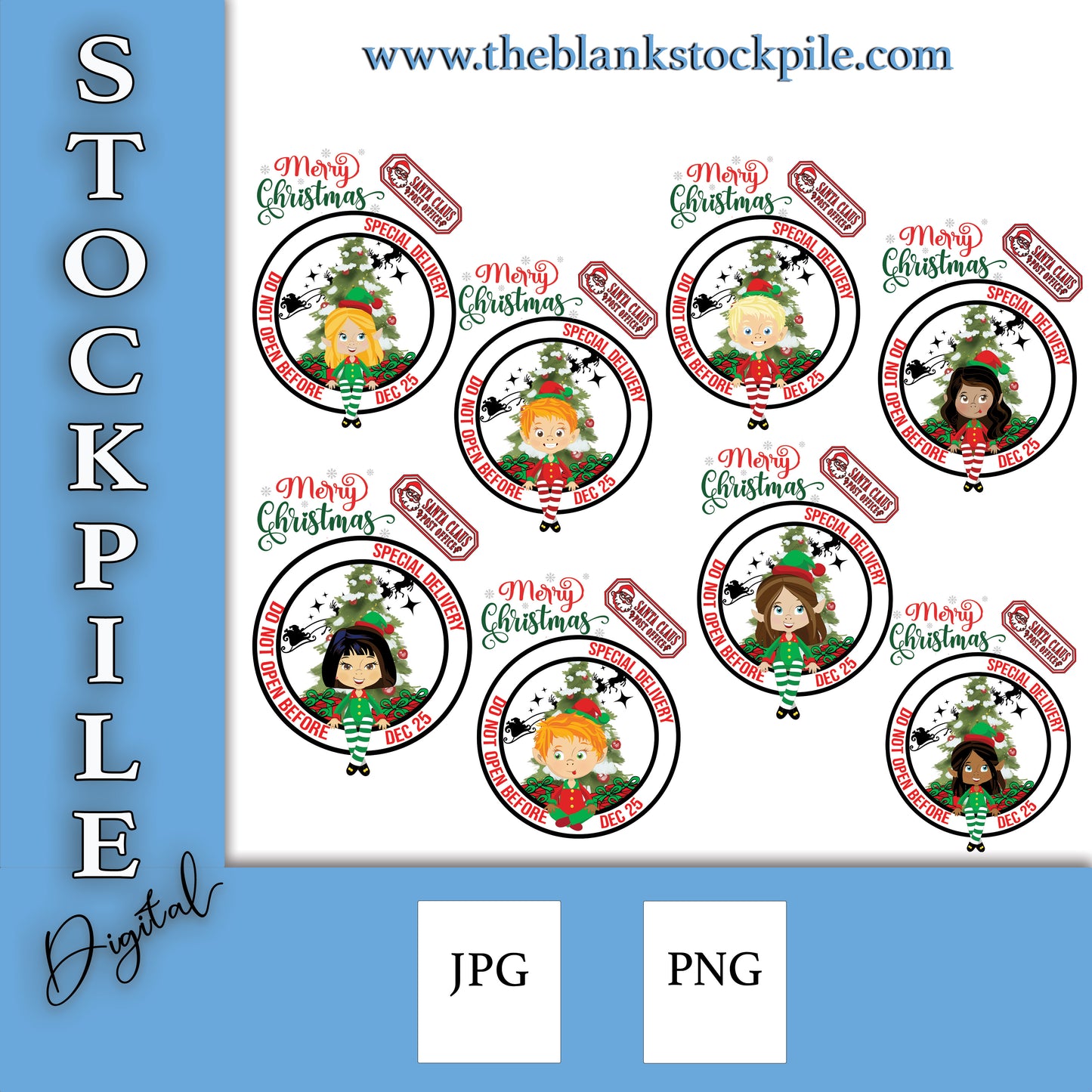 Elf Girl Santa Sack PNG | Christmas Sublimation PNG Image | Holiday Gift Bag Image | PNG |  Xmas