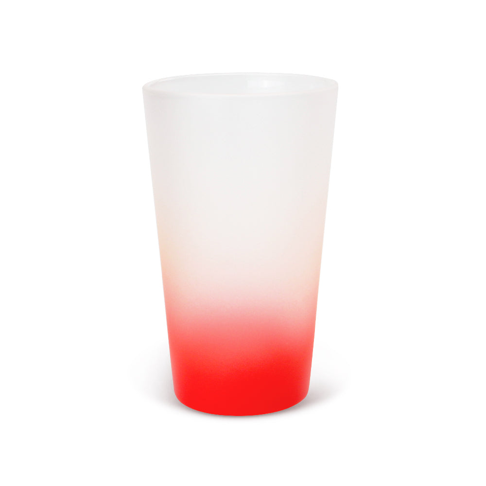 Frosted Glass Beer Mug Gradient(16oz/480ml,Sublimation Blank,Red