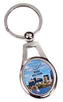 Silver Oval Sublimatable Keychain with White Insert