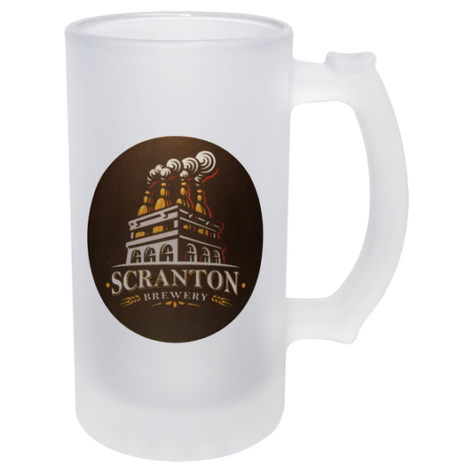 16oz Sublimation Frosted Beer Glass with handle