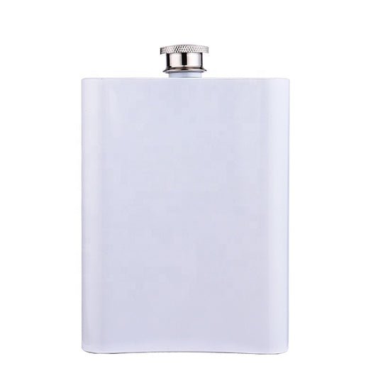 Drinking Flask White 8OZ STAINLESS STEEL
