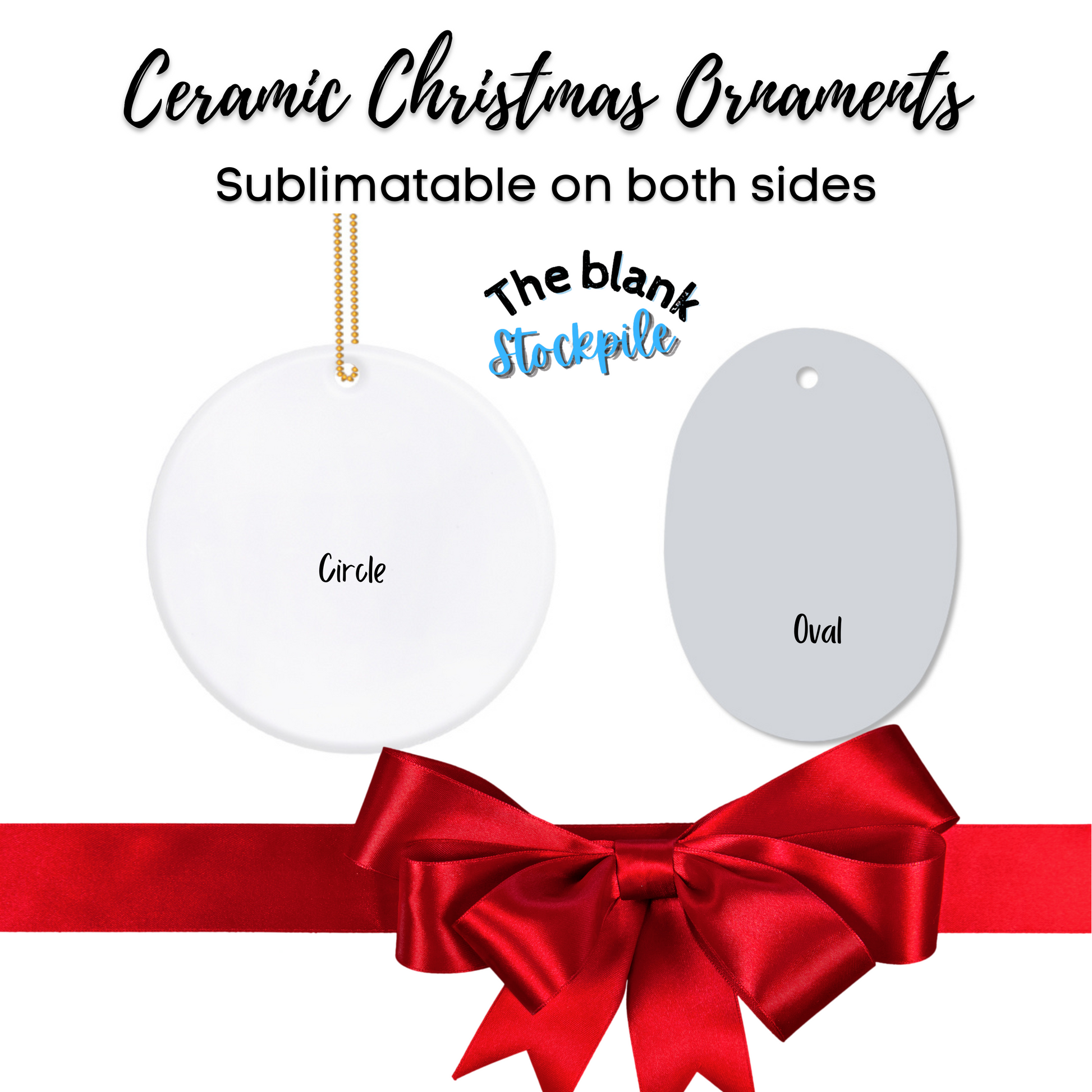 Sublimation Blank White Porcelain Christmas Hanging Ornament – The